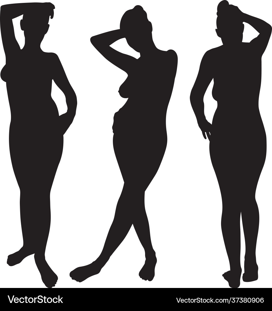 Posing woman set vector image