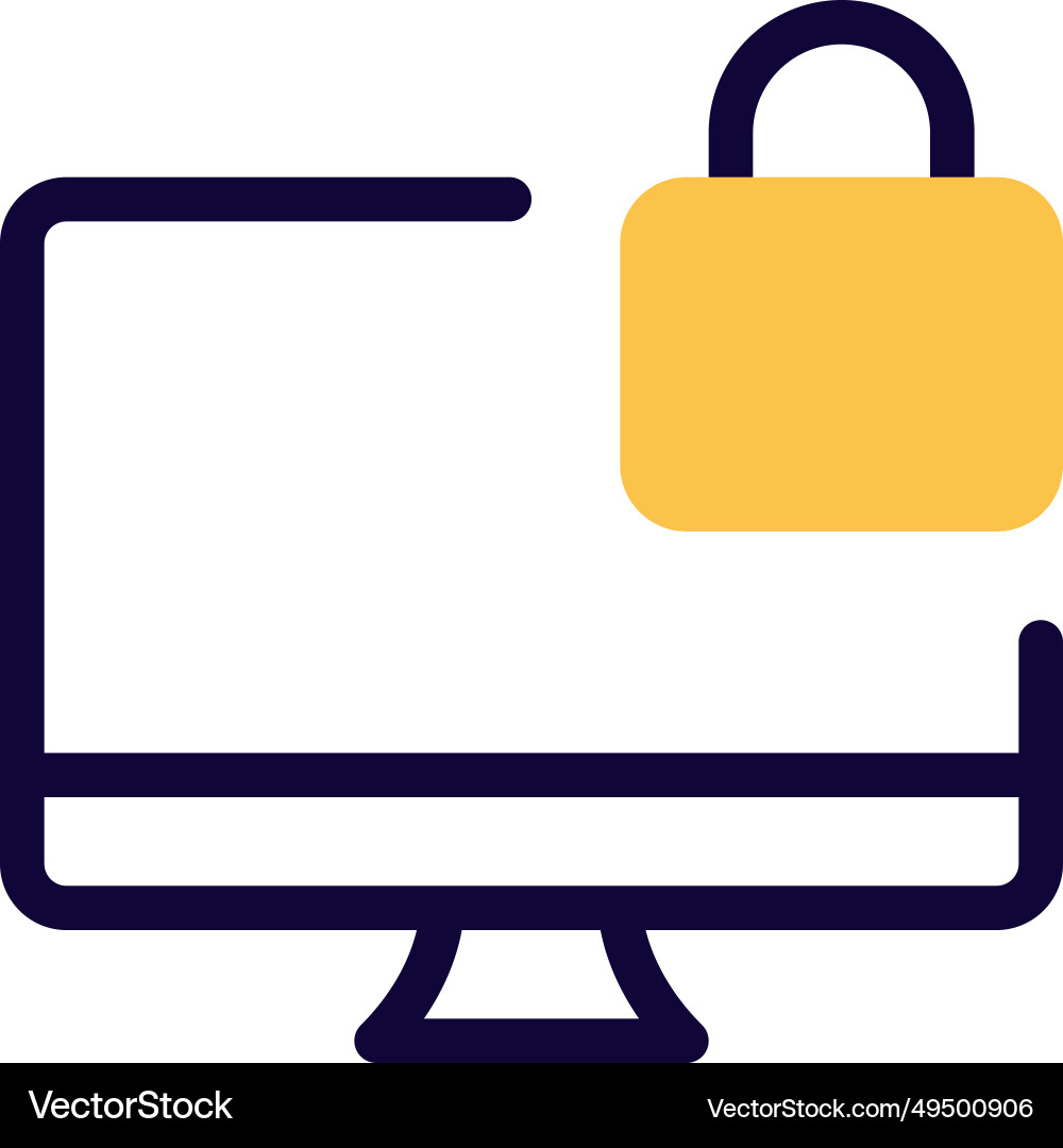 Preventing unwanted access with desktop lock vector image