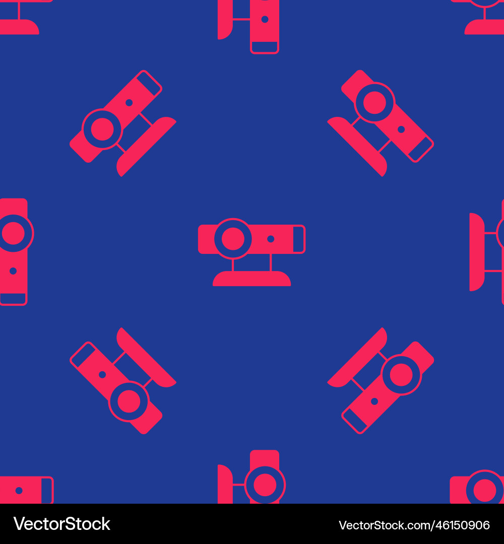 Red web camera icon isolated seamless pattern Red web camera icon isolated seamless pattern vector image