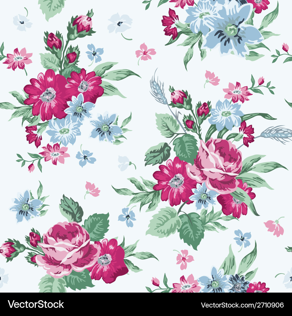 Romantic Floral Pattern Vector Image