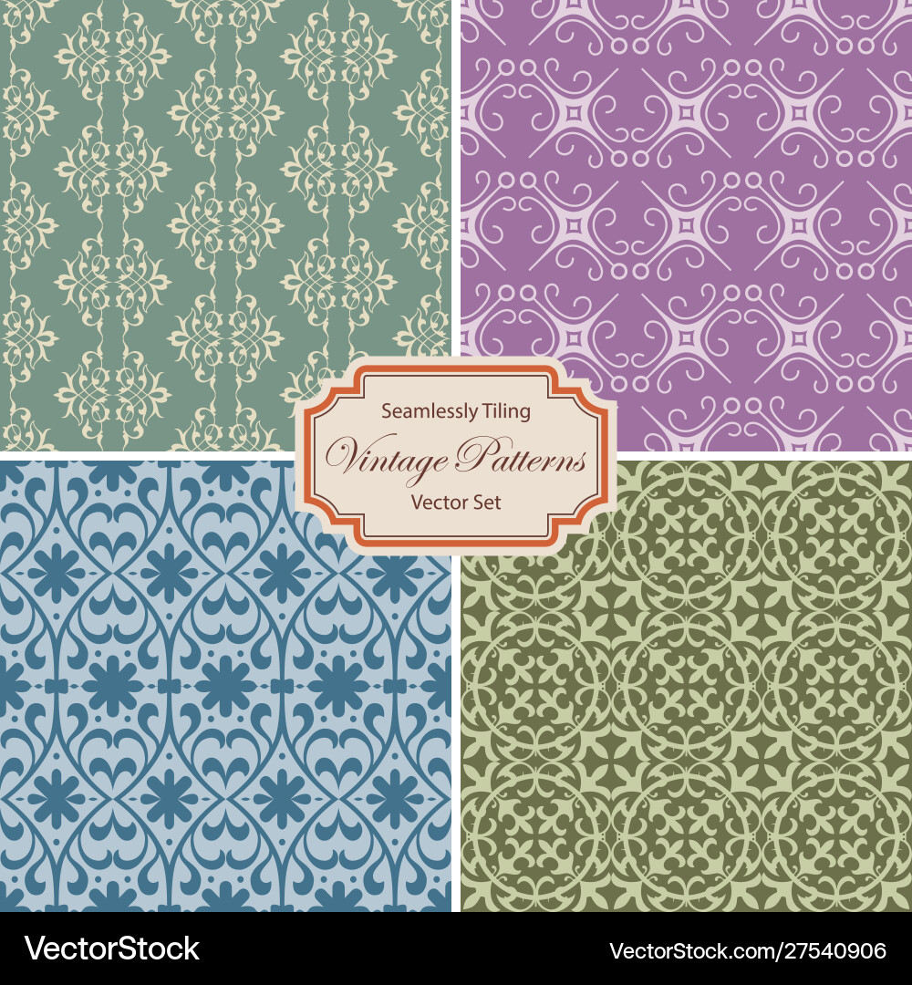 Seamlessly tiling colorful patterns Vector Image