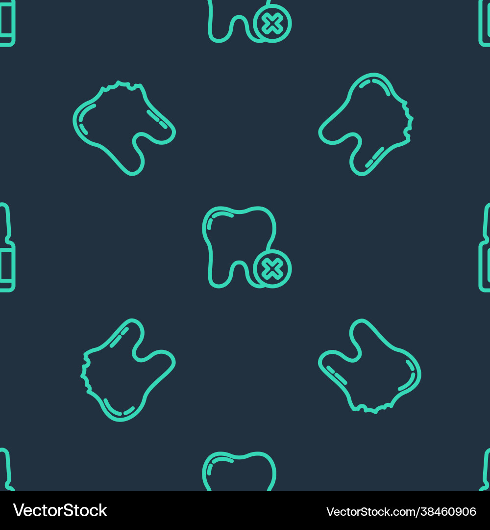 Set line tooth with caries broken Set line tooth with caries broken Vector Image