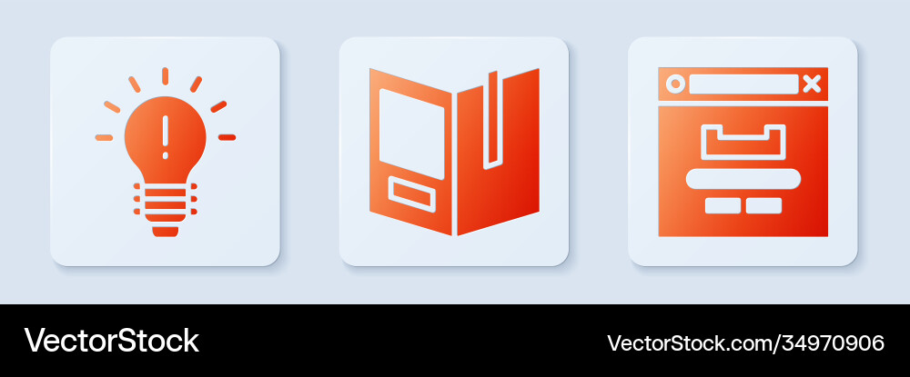 Set open book light bulb with concept idea Set open book light bulb with concept idea vector image