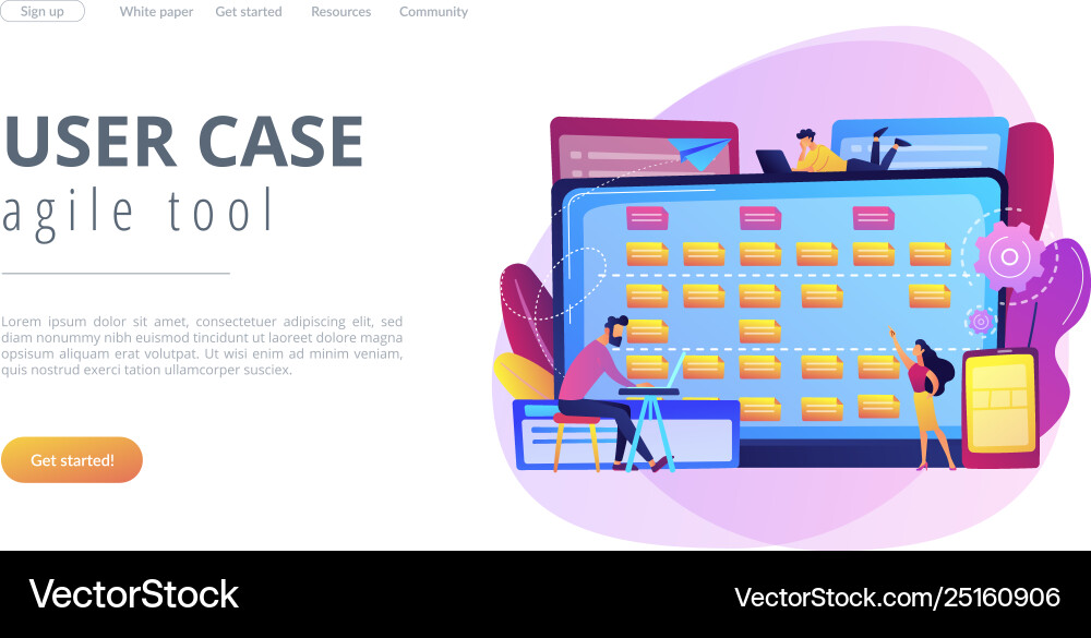 Software requirement description concept landing vector image