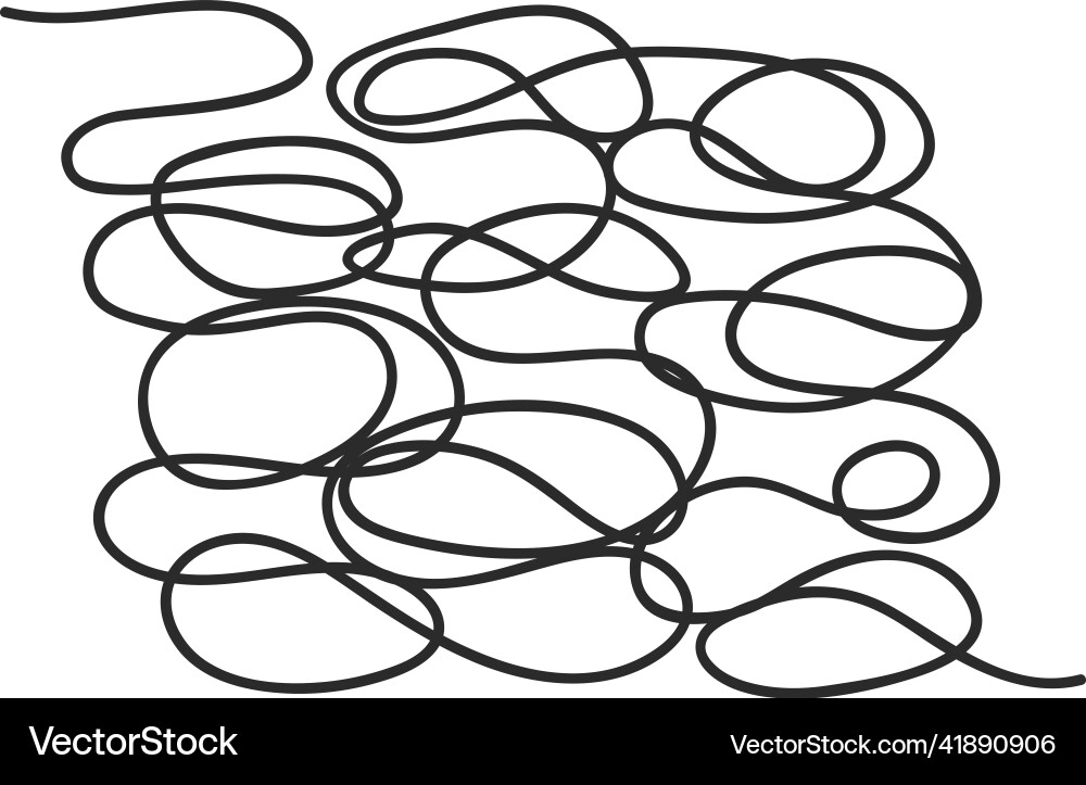 Tangled lines chaos scribbles messy squiggles Tangled lines chaos scribbles messy squiggles Vector Image