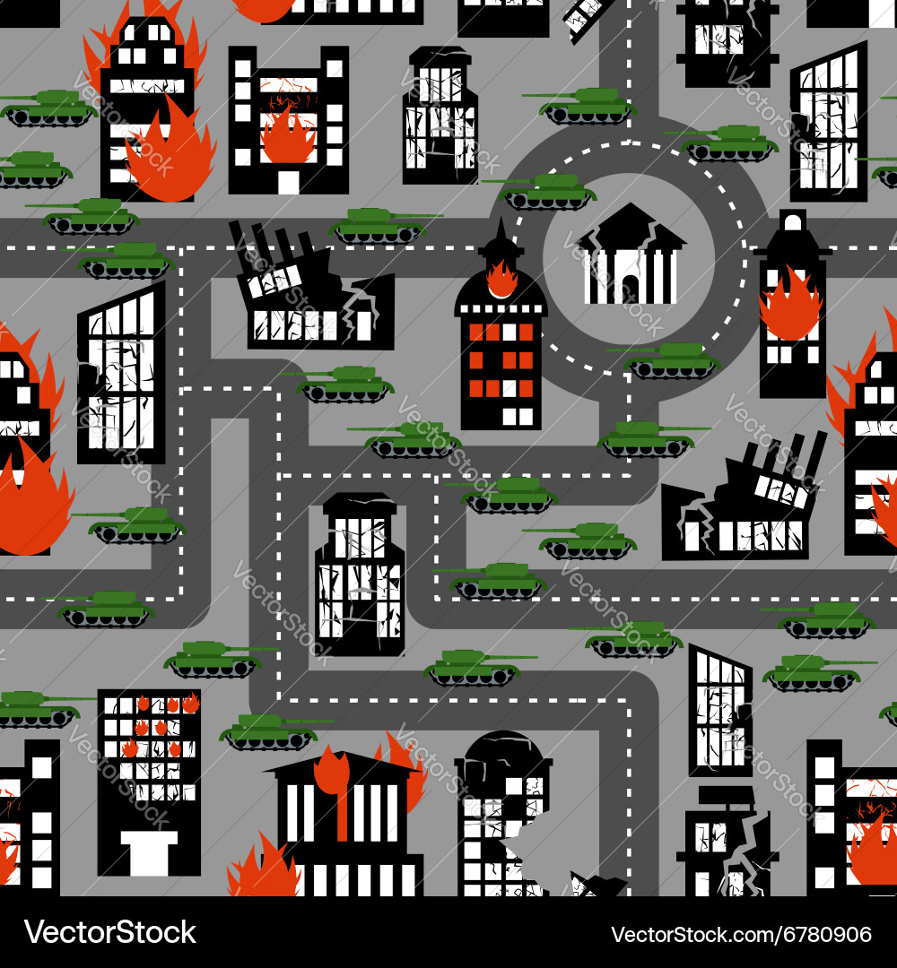 Tanks in seamless pattern background Vector Image