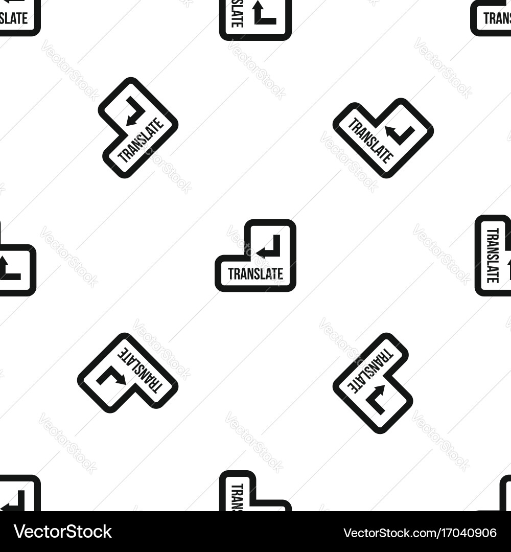 Translate button pattern seamless black vector image