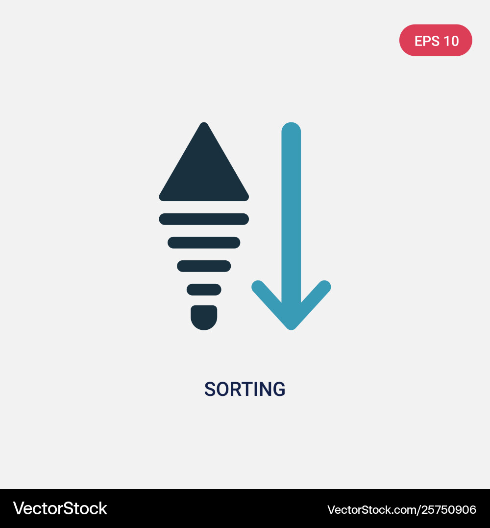 Two color sorting icon from user interface Vector Image