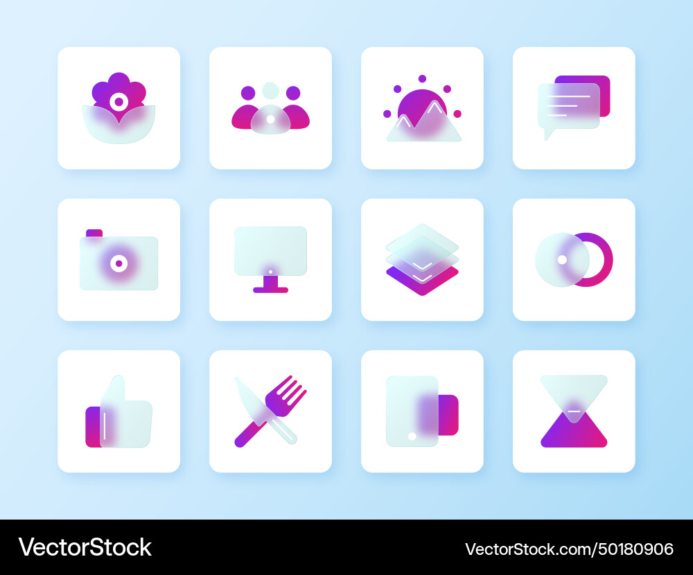 User interface glassmorphism blur effect icon User interface glassmorphism blur effect icon vector image