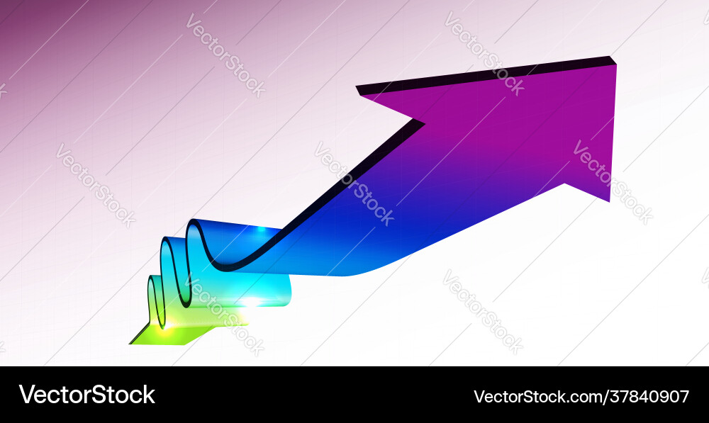 3d arrow an upward pointing 3d arrow an upward pointing vector image
