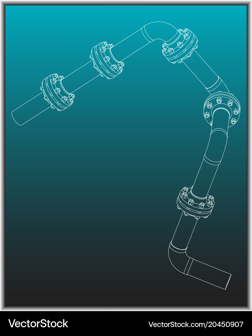 3d model of an pipeline vector image