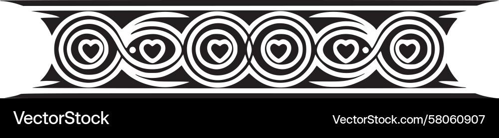 Abstract Heart Border Pattern Vector Image