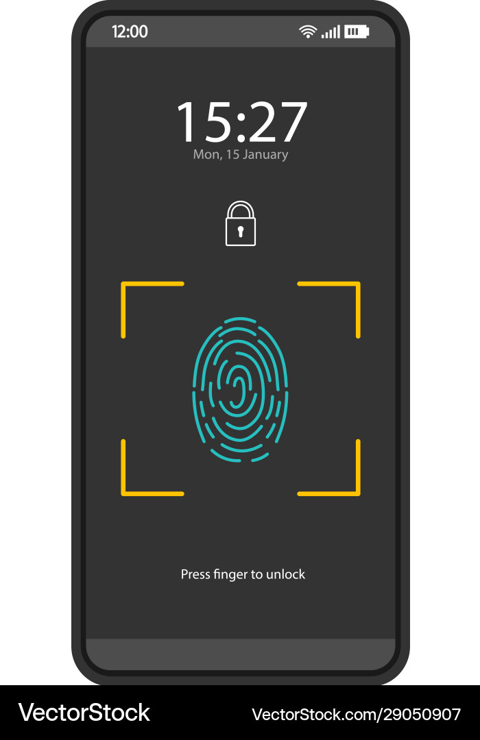 Biometric authentication smartphone interface Biometric authentication smartphone interface vector image