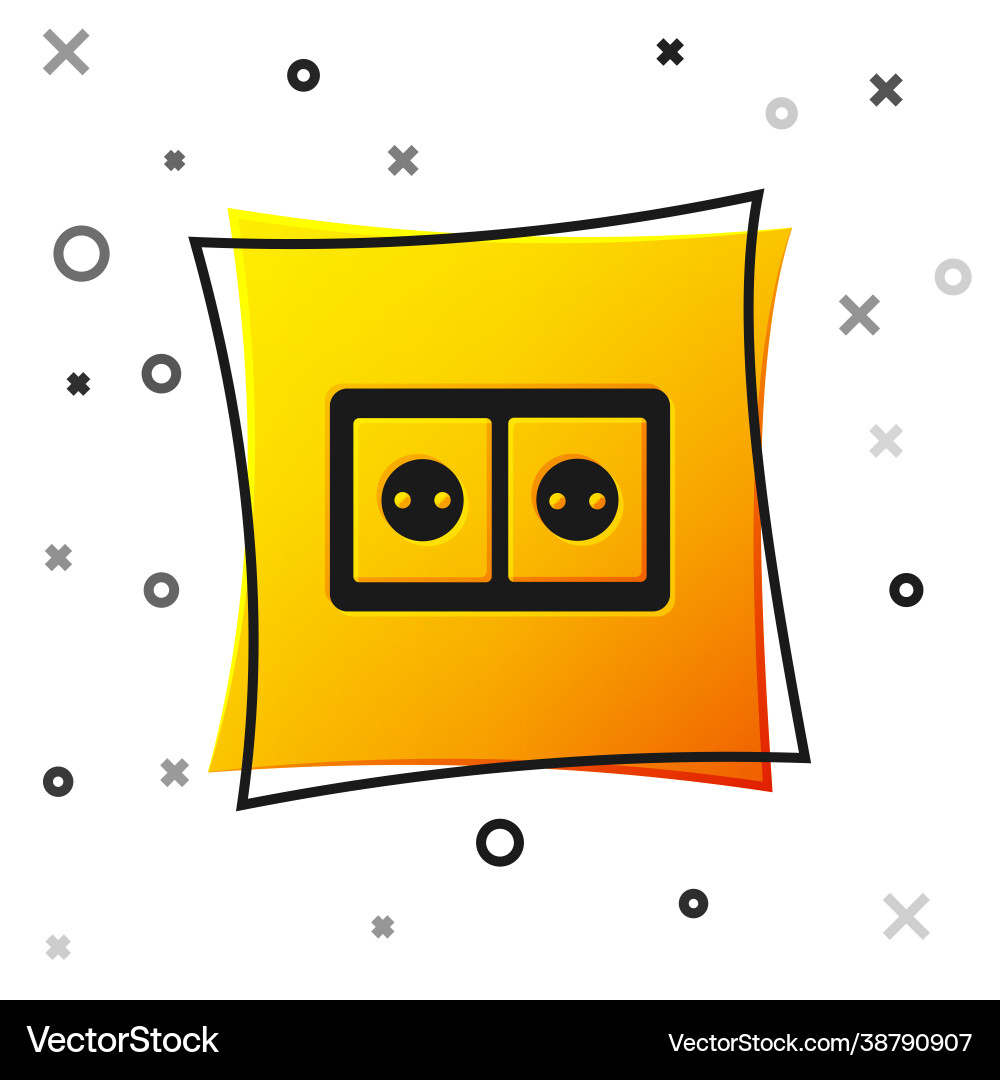 Black electrical outlet icon isolated on white Black electrical outlet icon isolated on white vector image