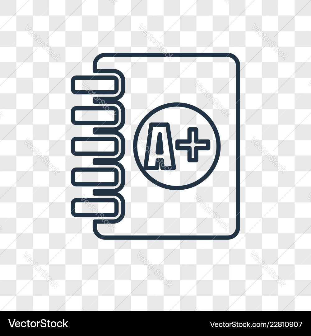 Clipboard with a concept linear icon isolated Clipboard with a concept linear icon isolated vector image