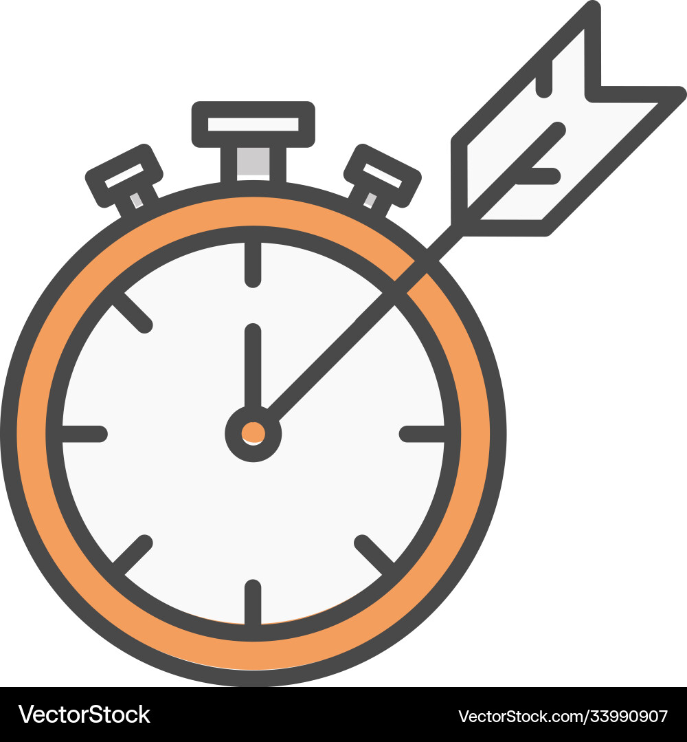 Clock timer with arrow icon for computer vector image