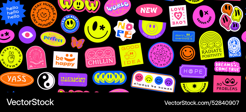 Cool y2k seamless pattern design retro groovy Vector Image