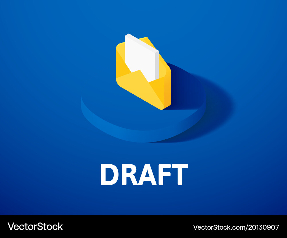 Draft isometric icon isolated on color background Vector Image