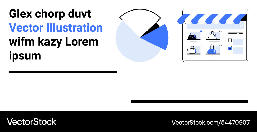 E-commerce website analysis with pie chart Vector Image