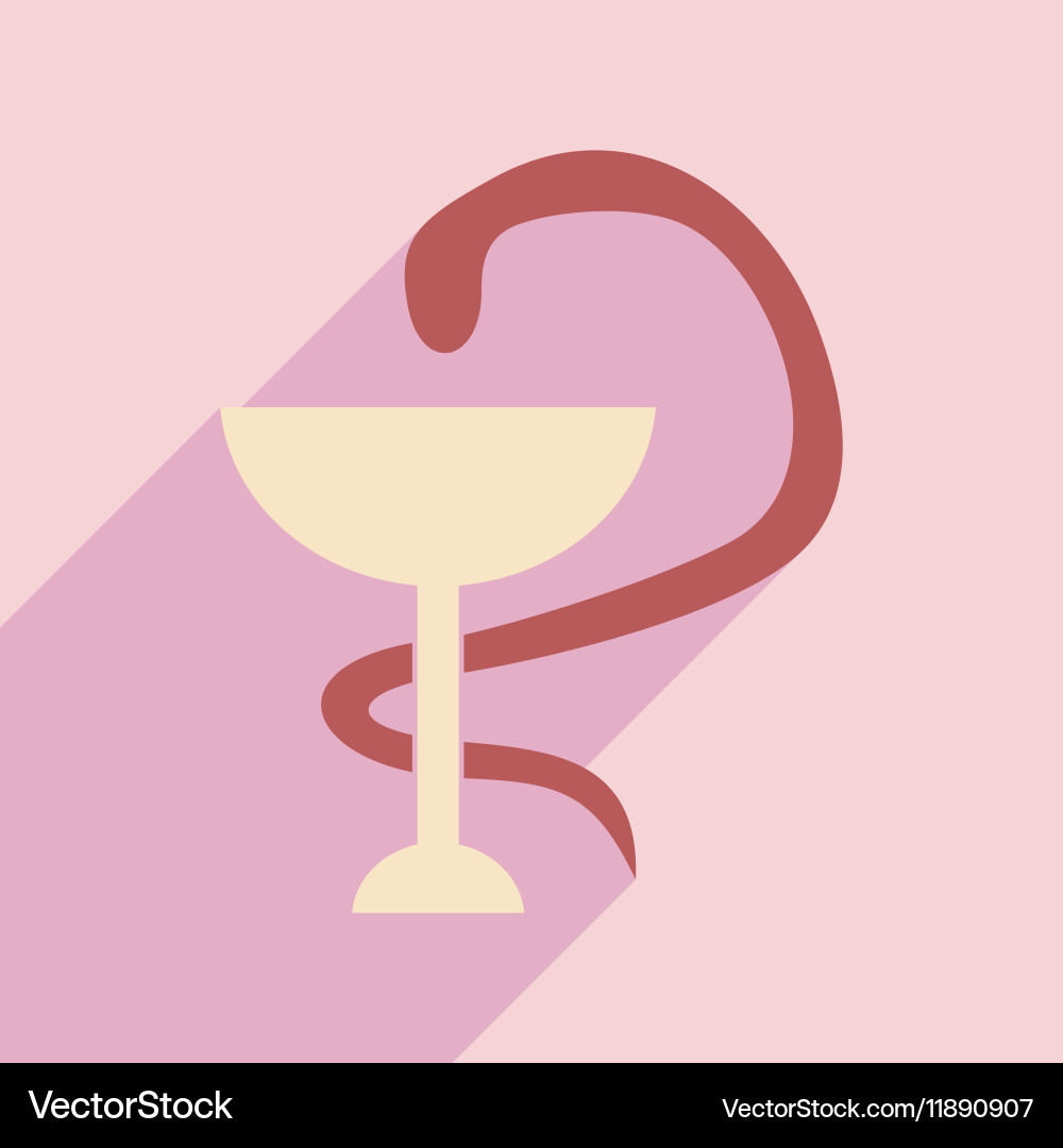 Flat with shadow icon and mobile application snake vector image