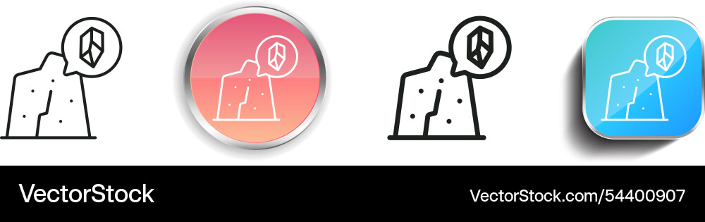 Geology icon thin linear regular and button style Vector Image