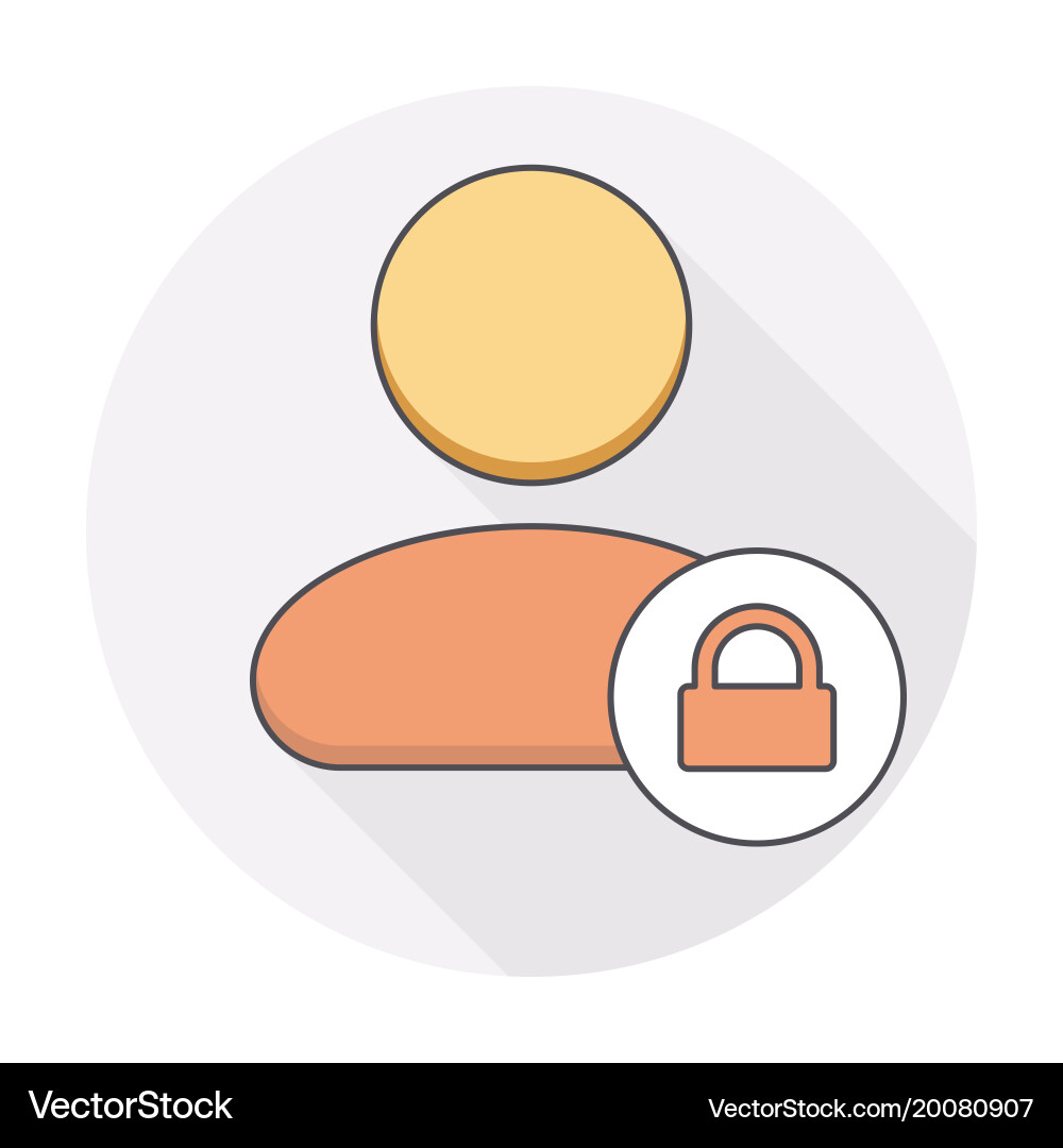 Lock security user icon vector image