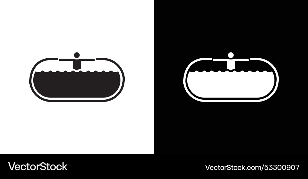 Man relaxing in jacuzzi icon thin line flat Vector Image