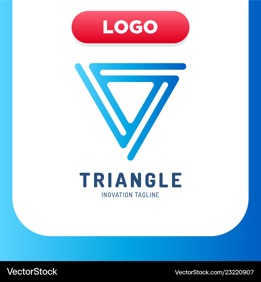 Modern and simple triangle logo in line style vector image
