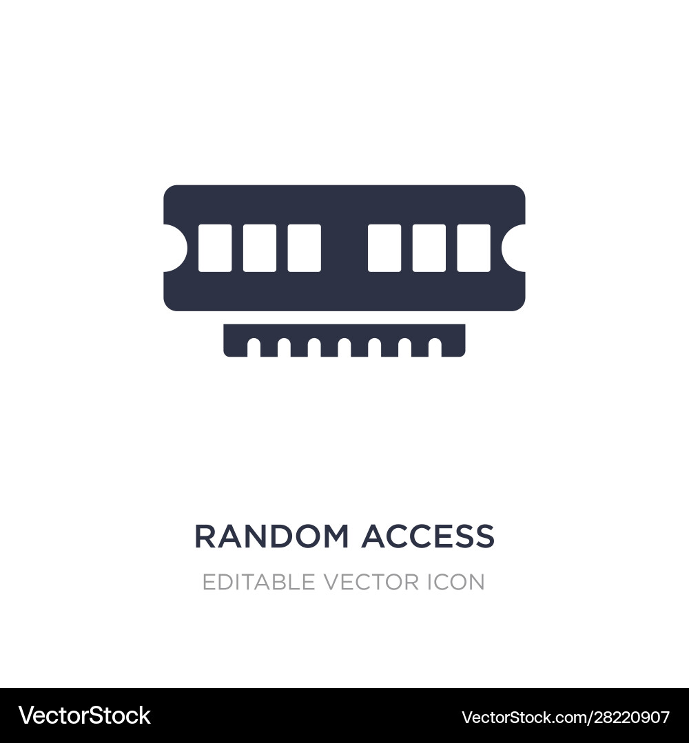 Random access memory chip icon on white Random access memory chip icon on white vector image