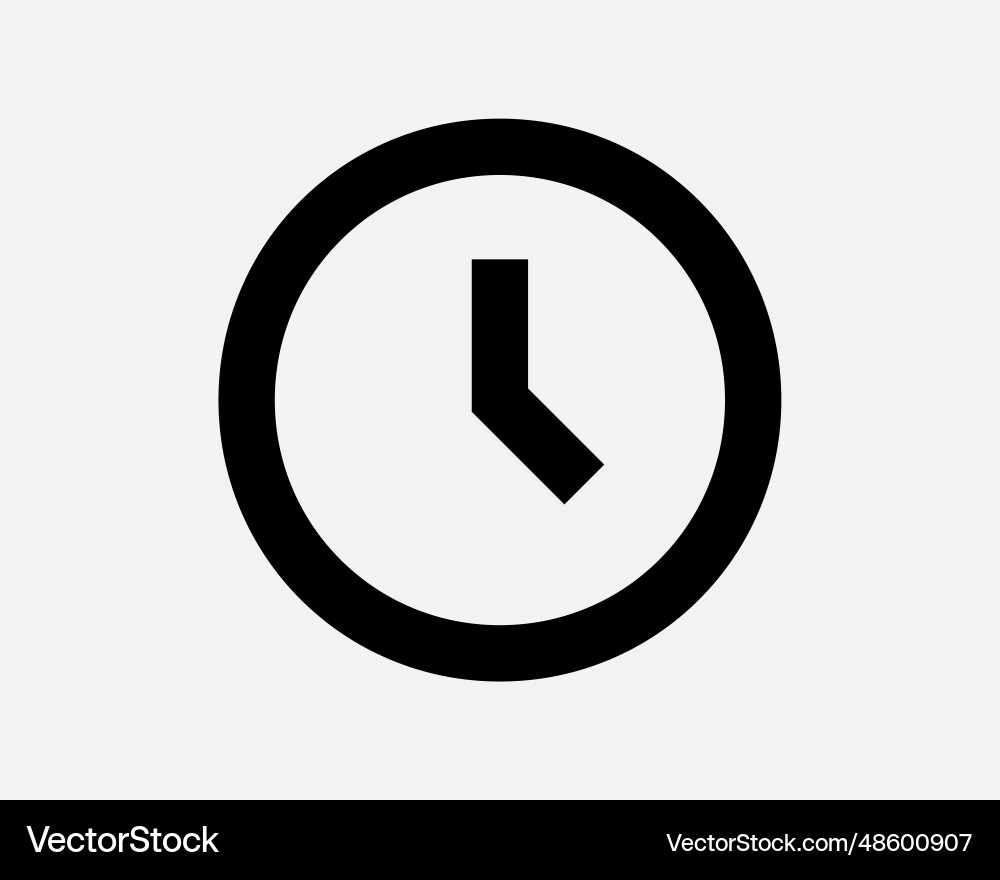 Round clock icon time watch countdown alarm timer Round clock icon time watch countdown alarm timer vector image