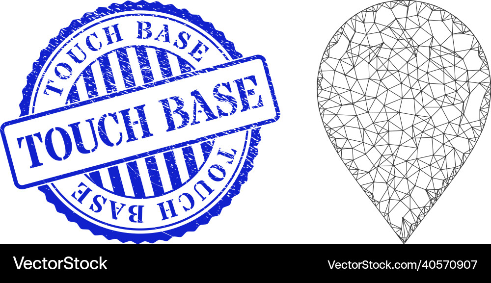 Rubber touch base badge and network map marker Rubber touch base badge and network map marker vector image