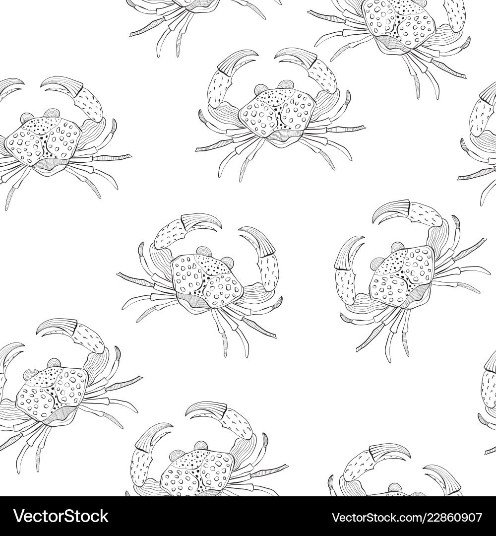 Seamless pattern with crabs Seamless pattern with crabs vector image