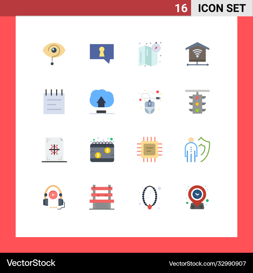 Set 16 flat colors on grid for interface Vector Image