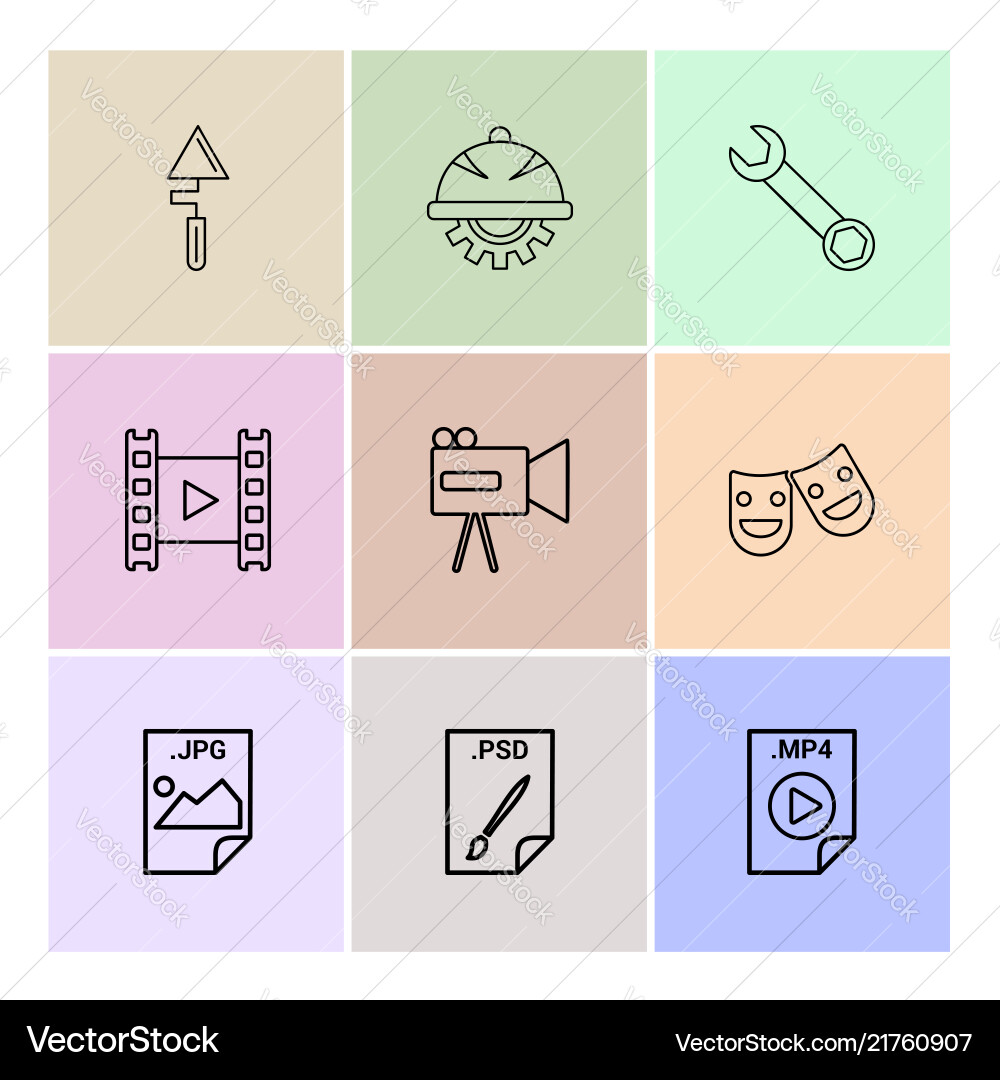 Spade gear wrench video camcoder smiley Vector Image