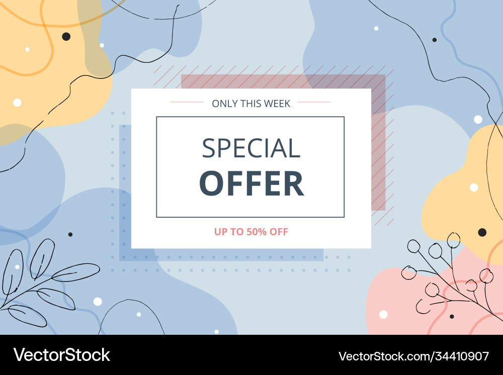 Special offer background with abstract organic Vector Image