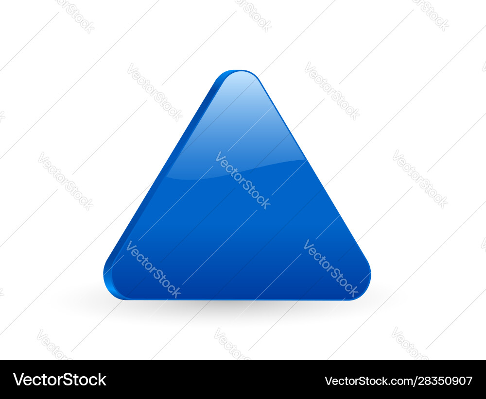 Triangular red 3d icon vector image
