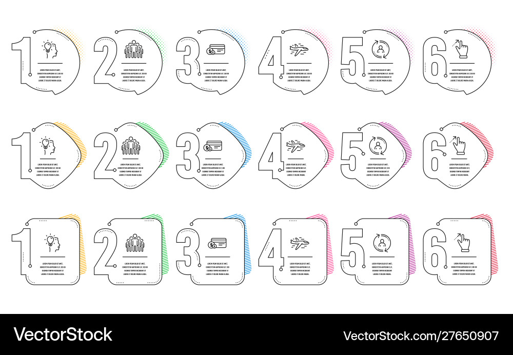 User info payment method and idea icons set User info payment method and idea icons set vector image