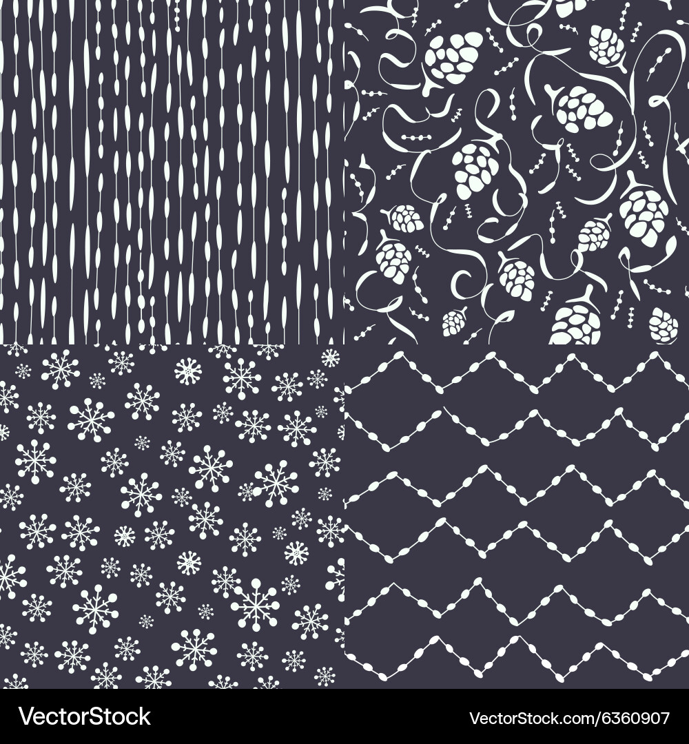 Winter Snowflake Pattern Set vector image