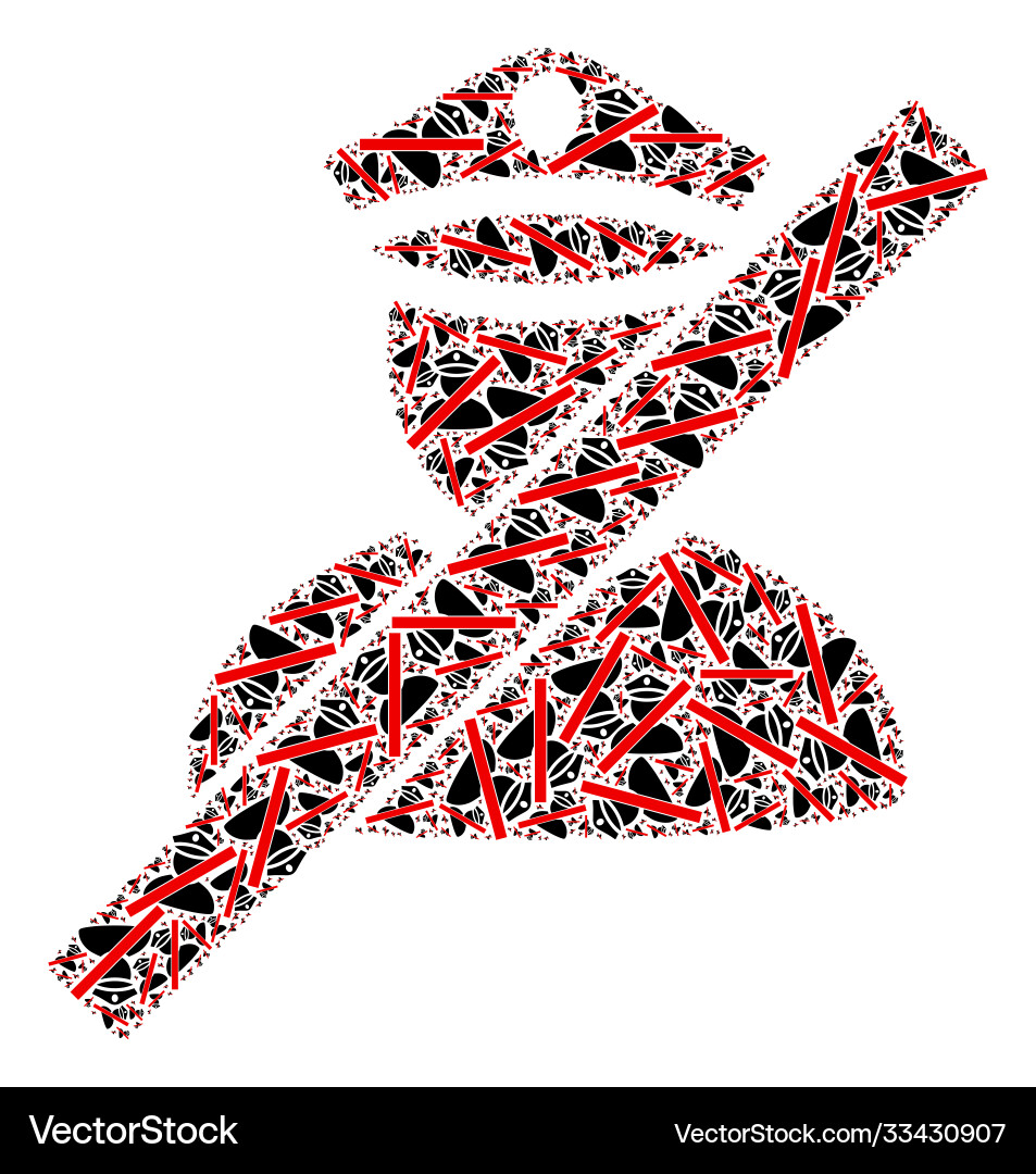 Wrong police man recursion mosaic Vector Image
