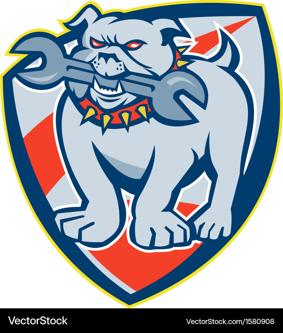 Angry Bulldog Mascot Shield Vector Image