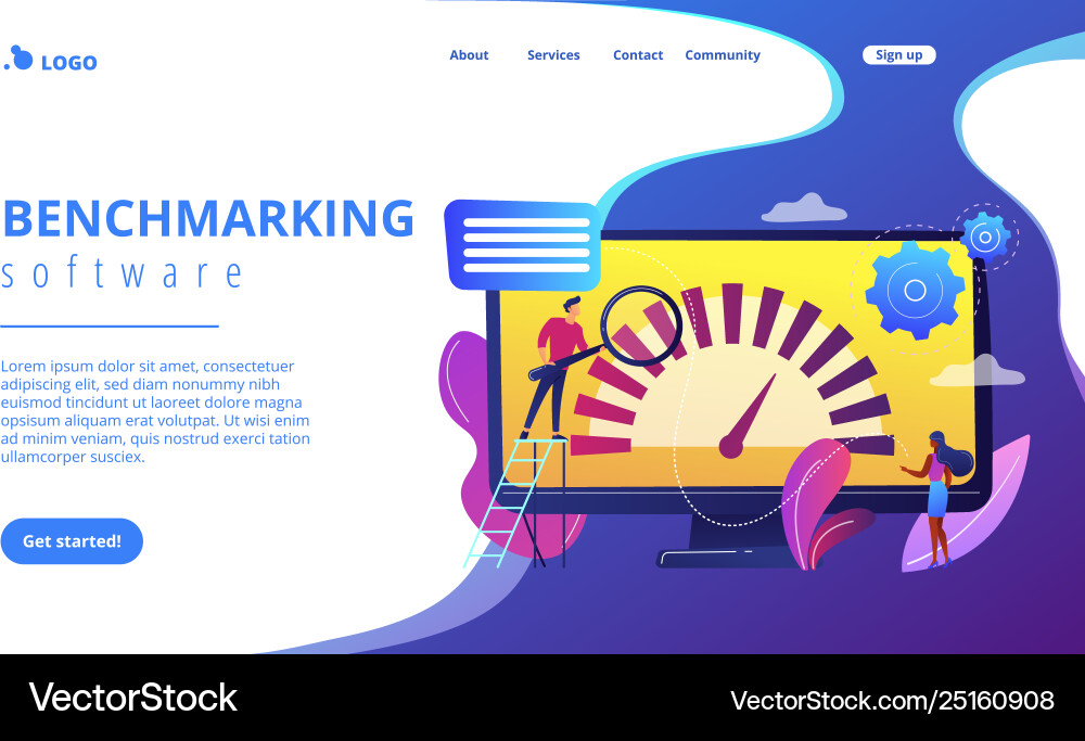 Benchmark testing concept landing page Benchmark testing concept landing page vector image
