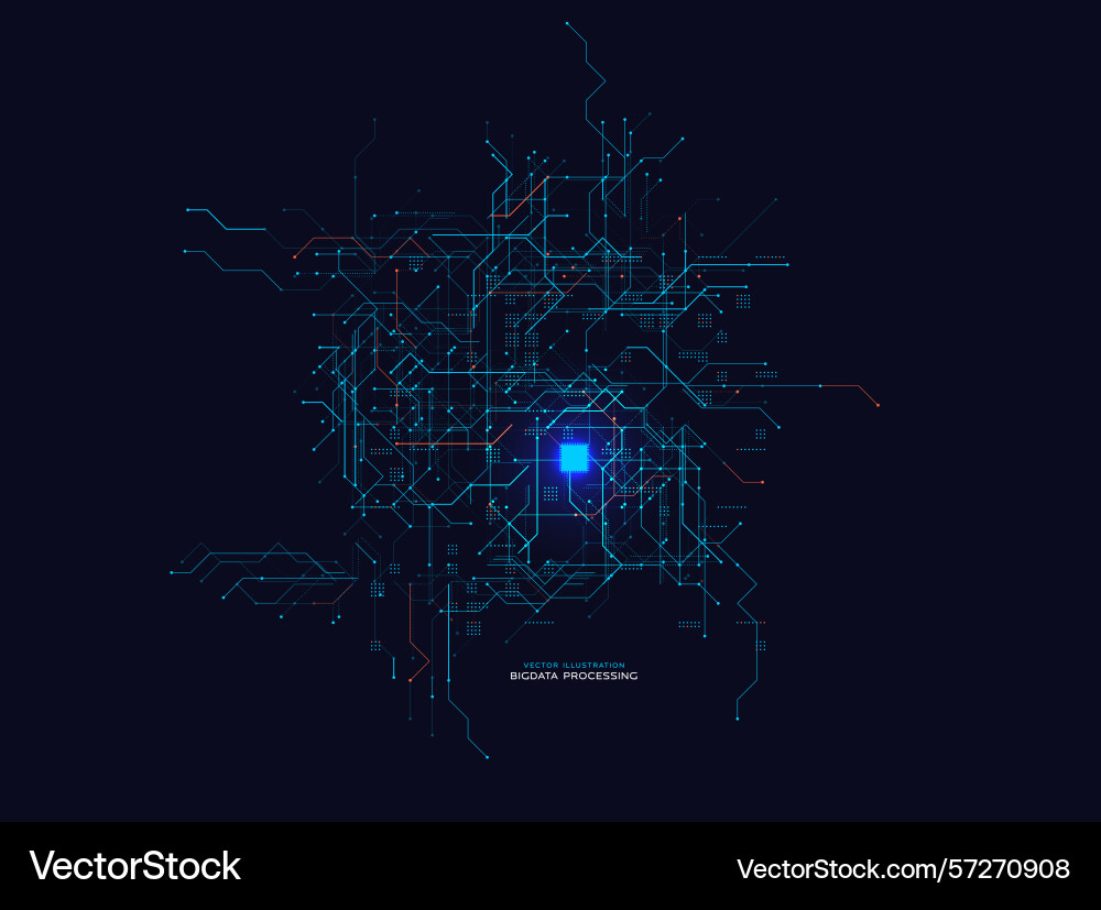 Big data processing center glow grid futuristic Big data processing center glow grid futuristic vector image