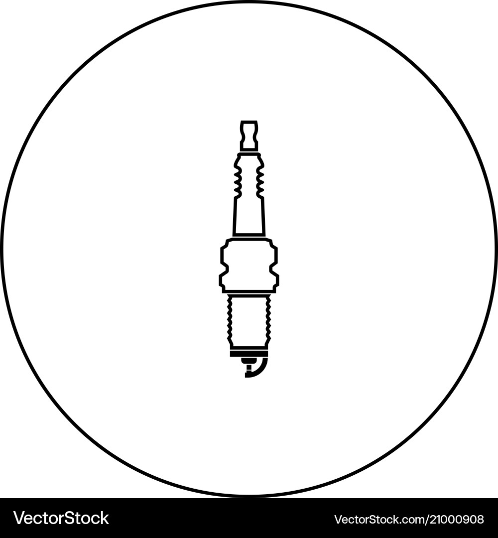 Black Spark Plug Icon Vector Image