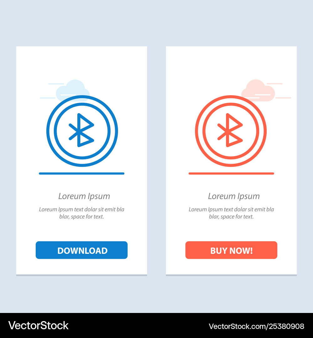 Bluetooth ui user interface blue and red download vector image