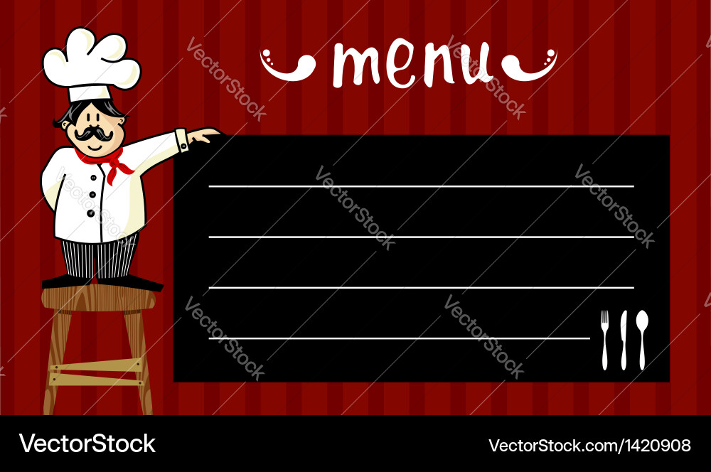 Chef and daily menu vector image