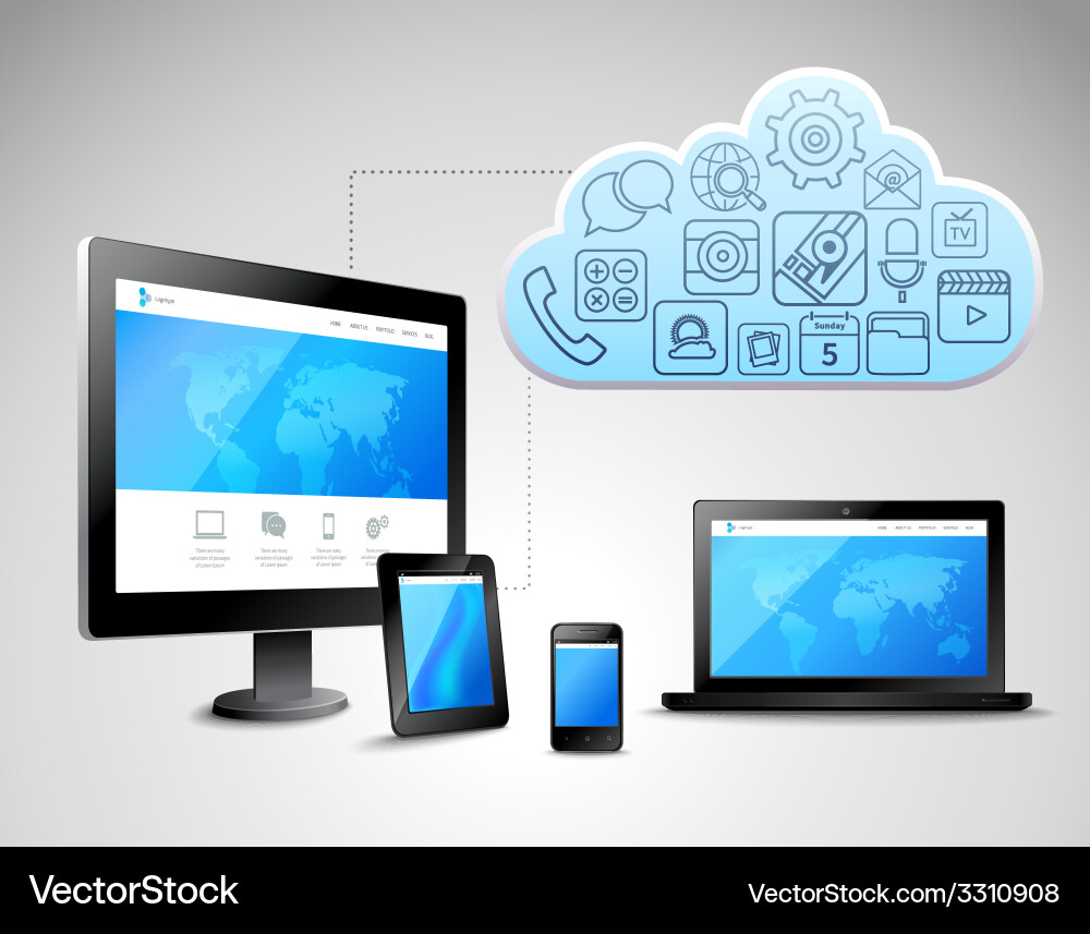 Cloud computing concept vector image