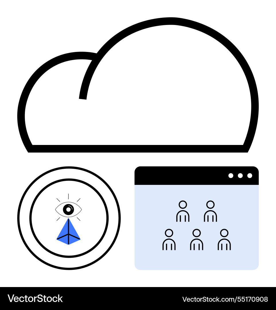 Cloud computing with user management privacy Cloud computing with user management privacy vector image