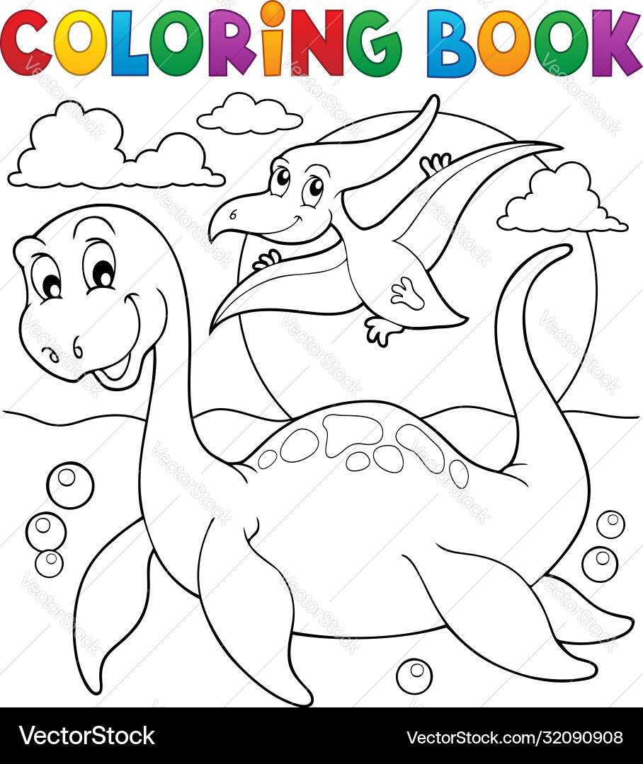 Coloring book dinosaur theme 7 Coloring book dinosaur theme 7 vector image