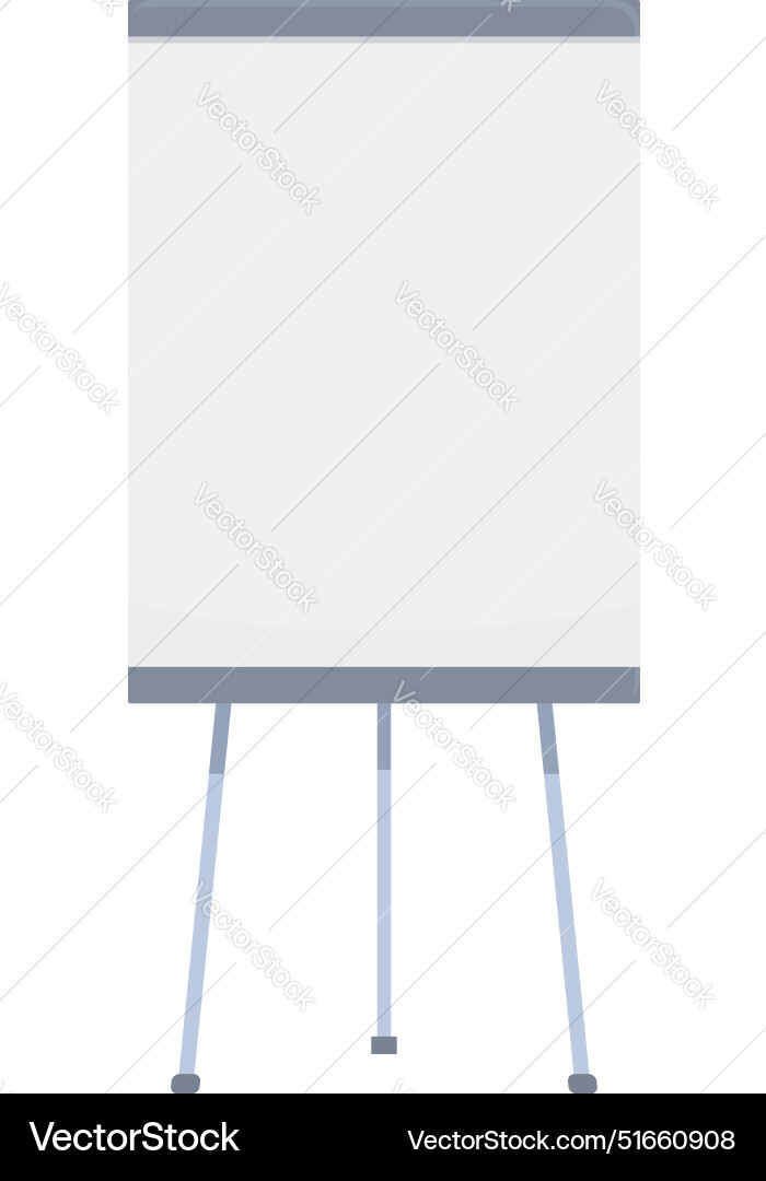 Empty whiteboard is standing on a tripod Empty whiteboard is standing on a tripod Vector Image