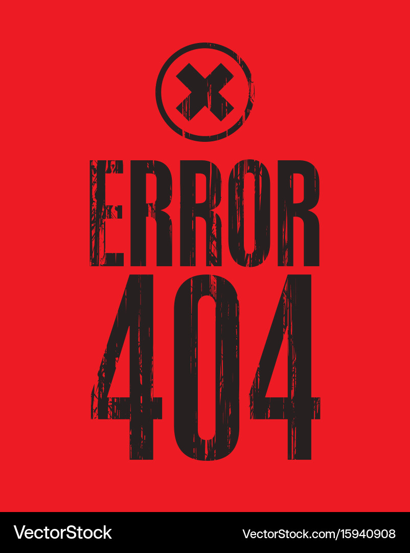 Error 404 - Website Not Found Vector Image